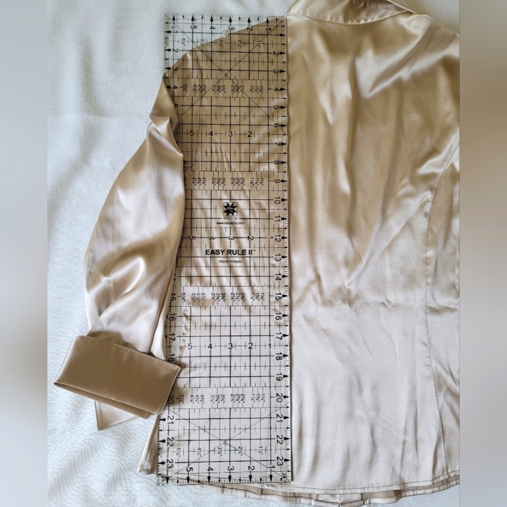 NWOT Vintage Ann Taylor Silk Blouse, Long Sleeve with French Cuff, Size 8 - Picture 7 of 15
